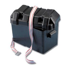 TREM MEDIUM BLK BATTERY BOX C/W STRAP 185x355x263H